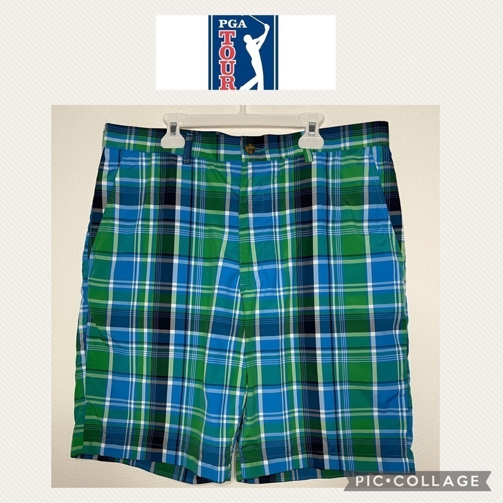 PGA Tour men golf plaid shorts